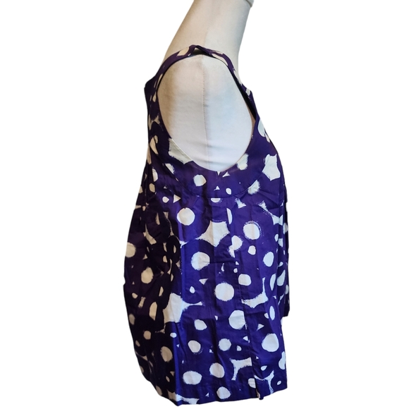 EUC Theory Purple & White Geometric Circles Halter Style Top - Picture 4 of 10